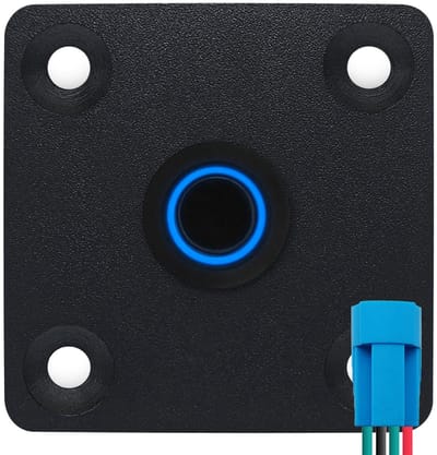 ProRide Metalen drukschakelaar Inbouwpaneel 12V ON-OFF - 12mm - met Aansluitkabel - 12V/24V - LED indicatie Blauw