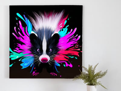 Scary skunk | Scary Skunk | Kunst - 100x100 centimeter op Canvas | Foto op Canvas