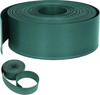 20m Tuinborders Kunststof, 12cm Hoog Perkomranding, Tuinomranding PP-Kunststof, Weerbestendige Bloemperkomranding, Groen Tuinafrasteringsrol, Gazonmaaikant voor Wegen/Begrenzingen/Kiezelwegen, NAIZY