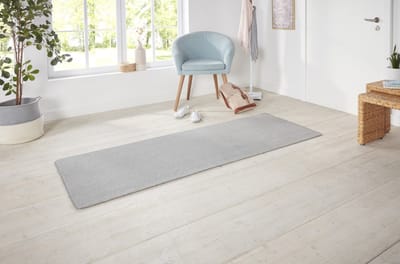 Flycarpets Loper Laagpolig Effen Uni Vloerkleed - Nasty - Zilver 80x150 cm