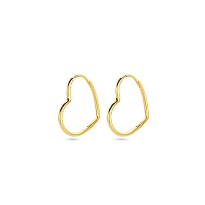 Zilver Verguld (Geel) Oorringen Hart 1 Micron 2103492