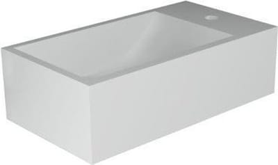 INK Contra fonteinbak 40x10x22cm met kraangat rechts polystone glans wit