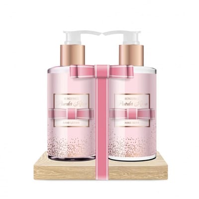 AG Powder Rose Handzeep Dispenser Set – Luxe Handverzorging – 2×300 ml – Romige Handwash & Hydraterende Geur – Stijlvolle Badkamer- en Keukenaccessoire