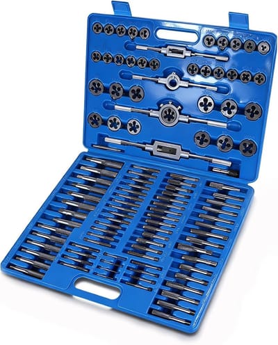Taps en Dies Set - Draadsnijgereedschap Set - Metaal Bewerken - 110 Delig HSS - M2-M18 - Zilverkleurig
