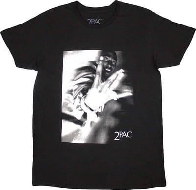 Tupac - Fingers Heren T-shirt - S - Zwart