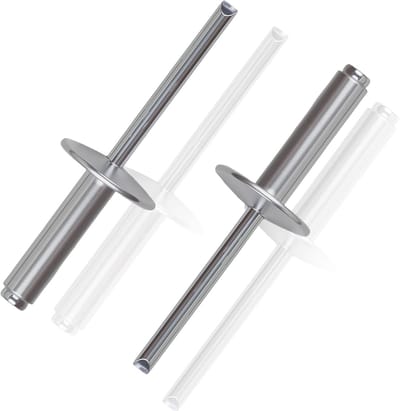 Blindklinknagels Aluminium - Klinknagel Set - Bevestigen Plaatwerk - Grote Flens - 4.8 x 16mm 120 Stuks - Zilver
