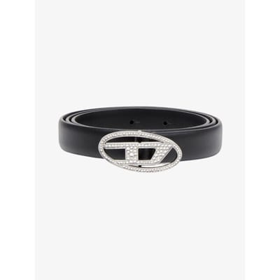 Diesel Dames riem oval d logo b-1dr strass 20 zwart