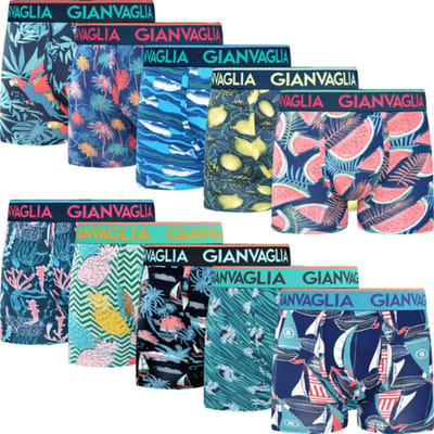 GIANVAGLIA® Deluxe 10-Pack 5070+5071 Heren Katoenen Boxershort XXL