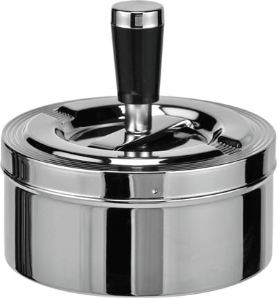 Draaiasbak - 1x - verchroomd - 11 cm - drukasbak - stormasbak