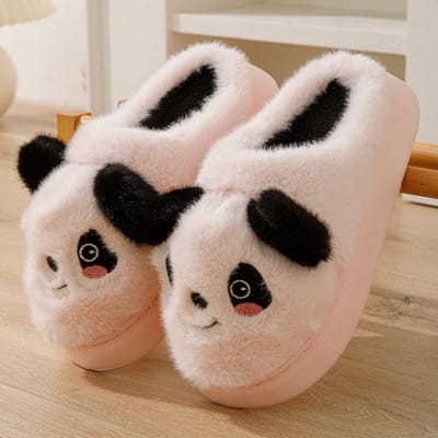 Dames Pantoffels Schattige Panda Dierenpantoffels Meisjes IJsbeer Huis Warme Schoenen Vrouwelijke Pluche Winter Katoenen Pantoffels 38-39 roze