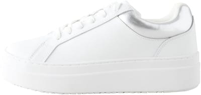 Next - Dames - Leren sneakers met ronde neus en dikke veters - Wit