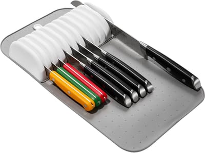 Famanu - Antislip messenmat witgrijs, praktische ladebeschermer voor messenopslag, hygiënisch en flexibel formaat