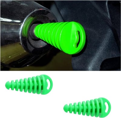Set van 2 Waterdichte Rubber Pluggen voor Motoruitlaten, Perfect voor Onderhoud en Reinigen van Uitlaatpijpen, Geschikt voor Diverse Motoren (Groen)