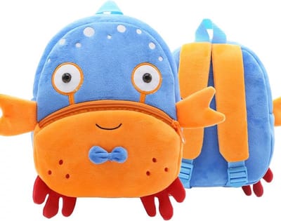 BoefieBoef Sebastian the Crab KinderRugzak - Peuter Kleuter Rugtas | Dierentas tm 4 jaar - dierentas - peuterspeelzaal - opvang - gymtas - speelzaal - bso - baby backpack - schooltas - dier - animal