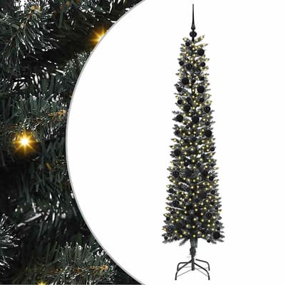vidaXL - Kunstkerstboom - met - 300 - LED - Groen - 240 - cm - PVC - en - Plastic - en - Staal