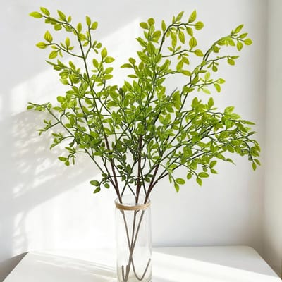 3 stuks kunstplanten takken 90 cm kunstmatige ficus takken groene kunststof kunstplanten stammen faux greenery bladeren olijftakken lentetakken voor thuis, kantoor, hotel, vaas, tuin