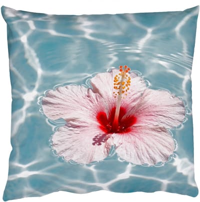 Sierkussens - Kussentjes Woonkamer - 50x50 cm - Hibiscus - Water - Roze
