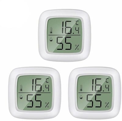 carmdering - Digitale binnen-Temperatuur Vochtigheid Sensor - Digitale Monitor - Klimaat Regeling - Hoge Precisie Meting - Wit-3-Pack