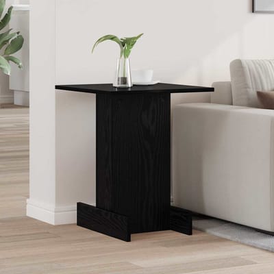 vidaXL - Bijzettafel - Zwart - Eiken - 44,5 - x - 45 - x - 55 - cm - Bewerkt - hout