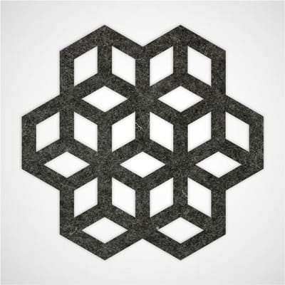 Blokjes vilt onderzetter - Gemeleerd antraciet - 6 stuks - ø 95 mm - Glas onderzetter - Cadeau - Woondecoratie - Woonkamer - Tafelbescherming - Onderzetters Voor Glazen - Keukenbenodigdheden - Woonaccessoires - Tafelaccessoires