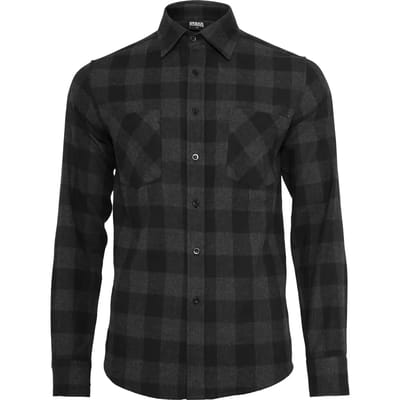 Urban Classics Checked Flanell Shirt TB297 Black/Charcoal