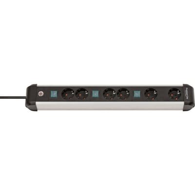 Brennenstuhl 1391030601 Stekkerdoos met schakelaar Zilver, Zwart Randaarde stekker 1 stuk(s)