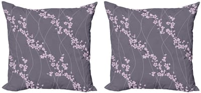 ABAKUHAUS Kussenhoes Set 2x40x40 cm – dubbelzijdig bedrukt – taupe roze