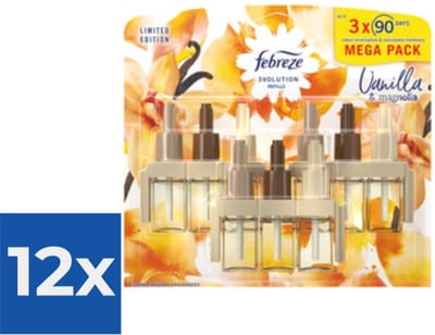 Ambi Pur Electric Navulling 3volution  Vanille Magnolia 3 x 20 ml - Voordeelverpakking 12 stuks