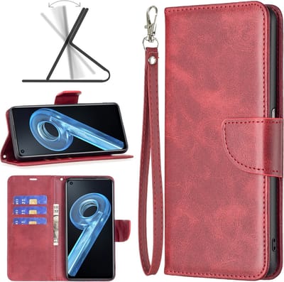 MobyDefend Hoesje - Geschikt voor Oppo Find X5 - Wallet Book Case Met Koord - Rood