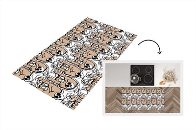 Keukenloper - Loper keuken - Tiener - Skull - Hand - Patronen - 120x60 cm - Keukenloper vinyl