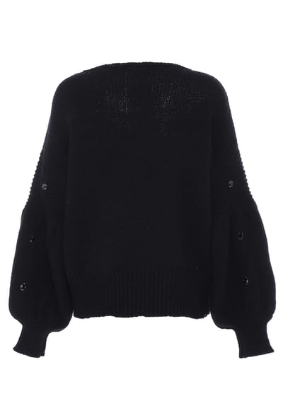 Faina Trui met strass steentjes Dames zwart
