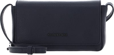 MANDARINA DUCK Leren Schoudertas Mellow Leather Crossover Bag Dress Blue Donkerblauw