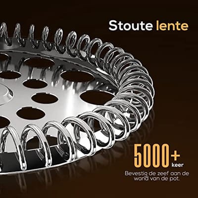 Draagbare Franse Pers Koffiezetter - Hittebestendig Glas & RVS Behuizing - 1000 ml - Ideaal voor Thuis en Reizen