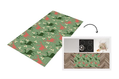Keukenloper - Loper keuken - Patronen - Christmas - Rendier - 120x60 cm - Keukenloper vinyl