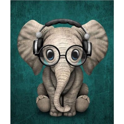 Diamant borduurwerk 5D DIY cartoon dier olifant diamant schilderij diamant kruissteek decor thuis 20X30CM beige