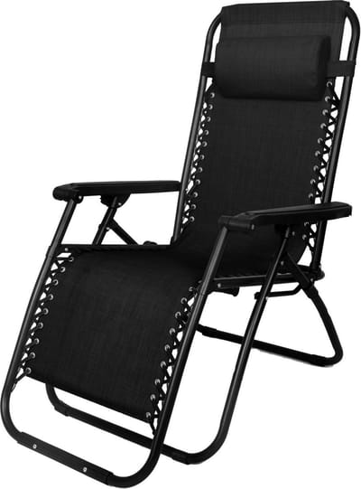 Bestgarden Camping Lounge Stoel - Tuinmeubelen - 172x66x108 cm Zwart