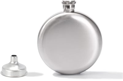Dailygoody - Ronde Wijnfles - Draagbare Alcoholfles - Ideaal voor Picknicks - Zilveren Roestvrij Staal - Flask voor Whisky - Handig voor Reizen