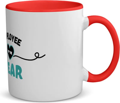 Akyol - employee of the year koffiemok - theemok - rood - Collega - werknemers - werknemer van het jaar - collega's - verjaardag - geschenk - kado - bedankje - 350 ML inhoud