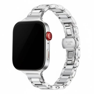 Stalen bandje - geschikt voor Huawei Watch Fit 5 (PRO), Watch Fit 4 (Pro), Watch Fit 3 - luxe rvs schakelbandje met vlindersluiting - zilver