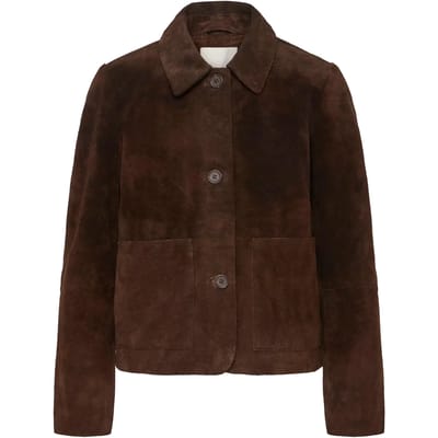 Leren jack met kentkraag model 'ALAVA'