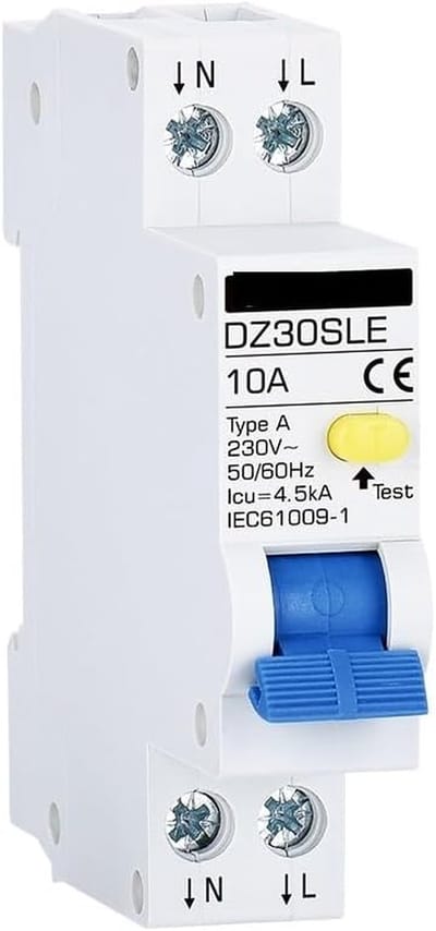 Aardlekschakelaar - Lekstroomonderbreker - Veilige Stroomvoorziening - Type A - 1P+N - Wit