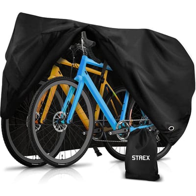 Strex Fietshoes Universeel voor alle Fietsen - Waterdicht Ultra Sterk Oxford - Fiets Hoes voor 1/2 Fietsen - Incl. Opbergzak