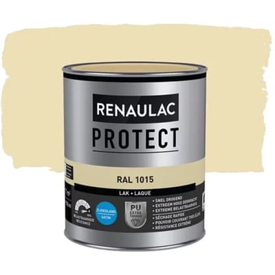 Renaulac Houtlak Protect - Zijdeglans - Licht Ivoorkleurig Ral 1015 - 750ml