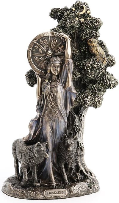 Arianrhod de Keltische Godin van het Lot - Veronese Designd beeldje - (hxbxd) ca. 24cm x 13,5cm X 10cm