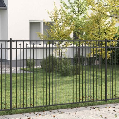 vidaXL - Spike - Hek - BAARLO - 200 - x - 166 - cm - Gepoedercoat - staal - Zwart
