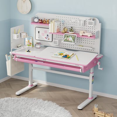 Bureau organizer Sauda wit en roze [en.casa]
