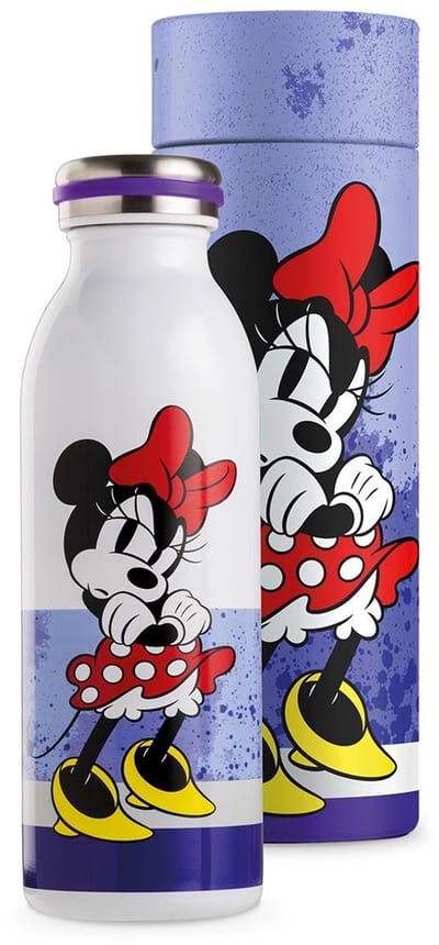 disney MINI MOUSE waterfles/thermofles - 21 cm hoog - blauw - rvs - in geschenkverpakking
