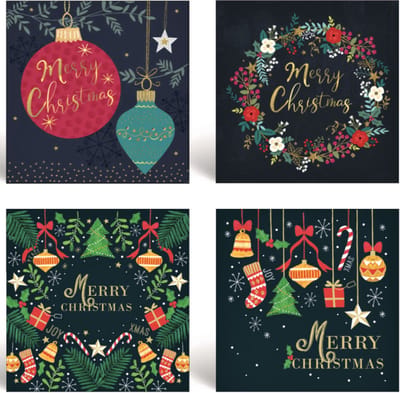 Kerstkaarten - 50 Stuks - 10 x 10 cm - Merry Christmas - K-141
