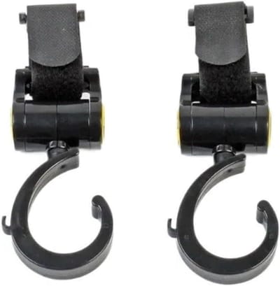 Kinderwagen Haken - Universele Haken - Handsfree Dragen - 360 Graden Draaibaar - 14 stuks - Zwart