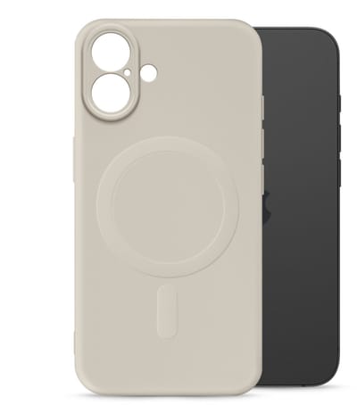 My Style Hoesje geschikt voor Apple iPhone 16 Plus MagSafe Telefoonhoesje Flexibel TPU | My Style Protective Flex Backcover | Geschikt voor MagSafe | Geschikt voor Draadloos Opladen met Magnetische Ring | Geschikt voor MagSafe Case - Antique White |